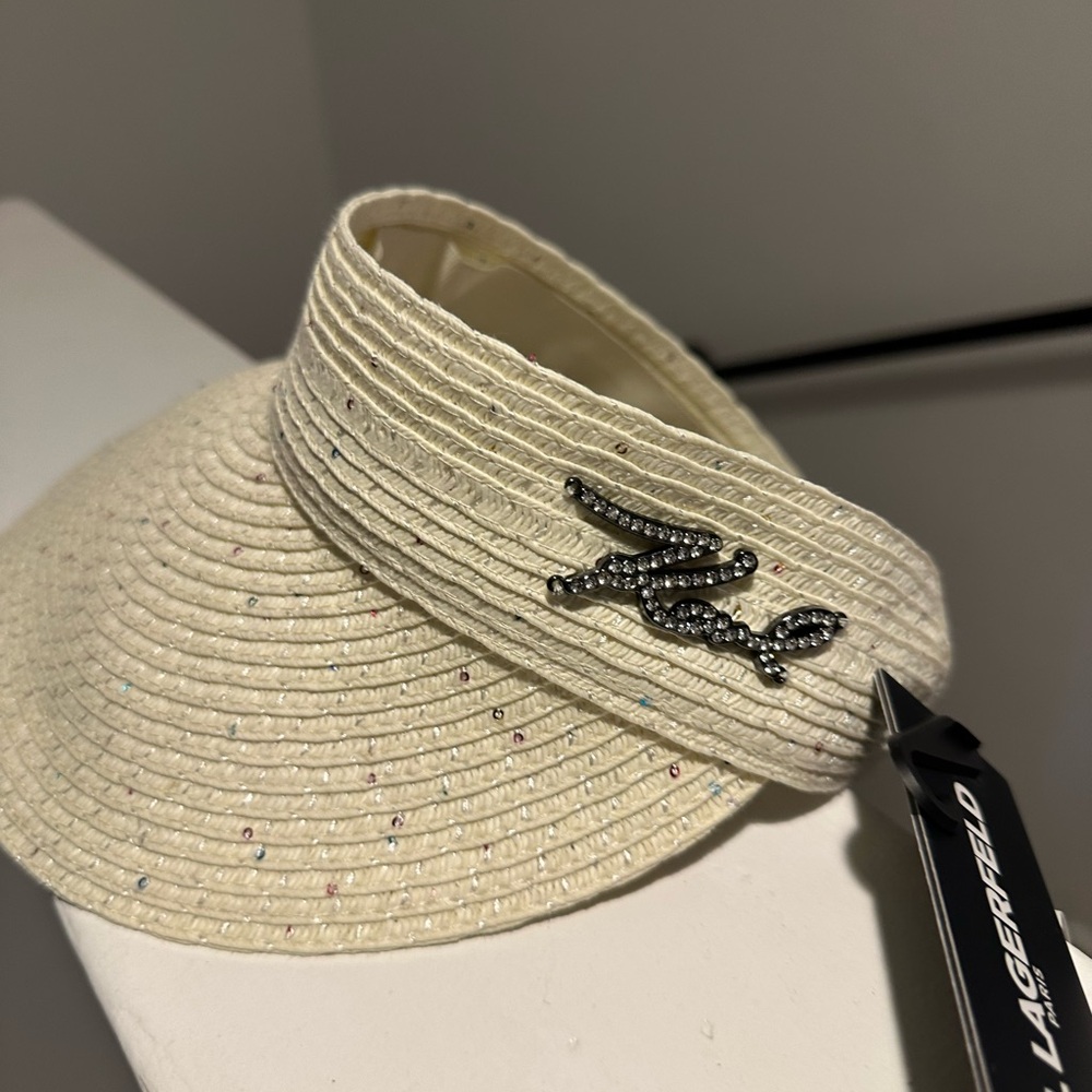 Karl Lagerfeld Visor with glittery and embellished Logo